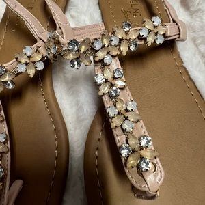 Pretty pink crystal thing sandals